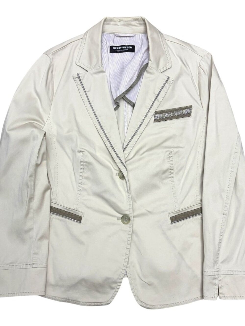 $400 GERRY WEBER Blazer Jacket Business Casual Cotton Coat Womens 14 (Large)
